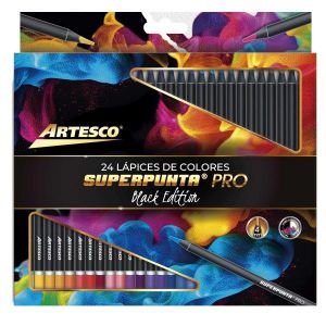 LAPIZ ARTESCO SUPERPUNTA PRO BLACK EDITION 24COL. 4MM
