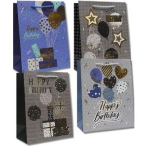 FUNDA REGALO HAPPY BIRTHDAY 18X23X10 V/MODELOS 2094 210GR