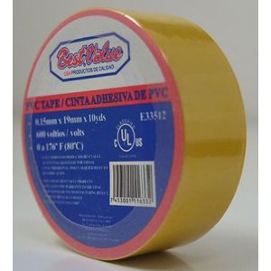 CINTA BEST VALUE AISLANTE AMARILLO 19MMX10YDS E33512